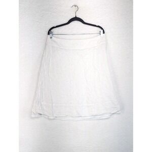 Style‎ & Co Stretched Linen Cotton Blend Skirt  Circular Embossing White 14